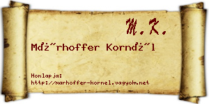 Márhoffer Kornél névjegykártya