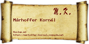 Márhoffer Kornél névjegykártya