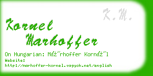 kornel marhoffer business card